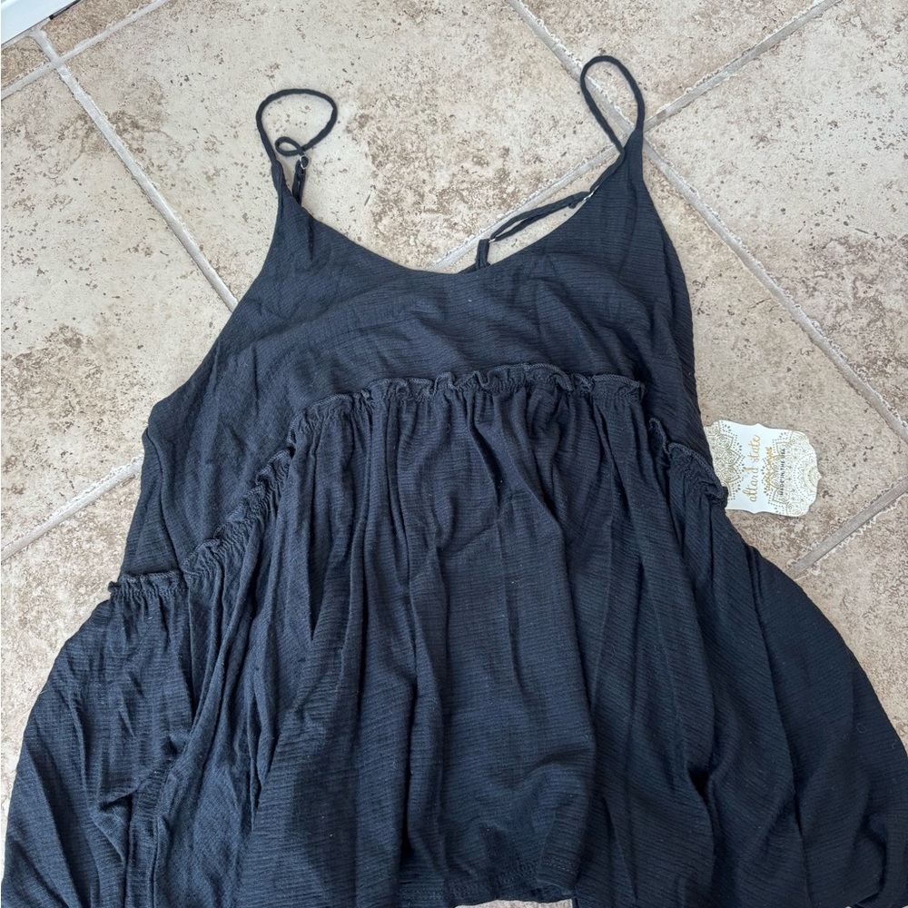 Altar'd State Black Asymmetrical Sleeveless Camisole